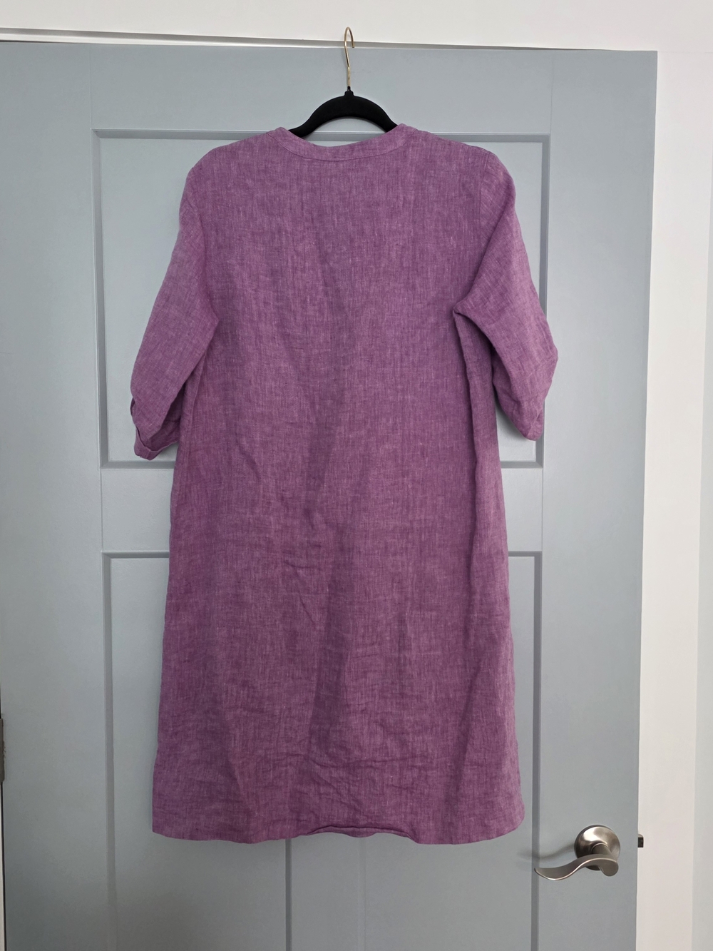 J. McLaughlin Purple Linen Midi Dress Size M Elegant Summer Resort Wear - Picture 2 of 5